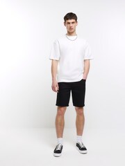 River Island Black Skinny Denim Shorts - Image 1 of 5