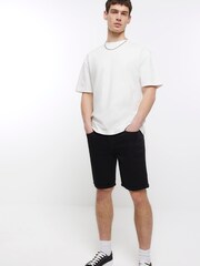 River Island Black Skinny Denim Shorts - Image 3 of 5