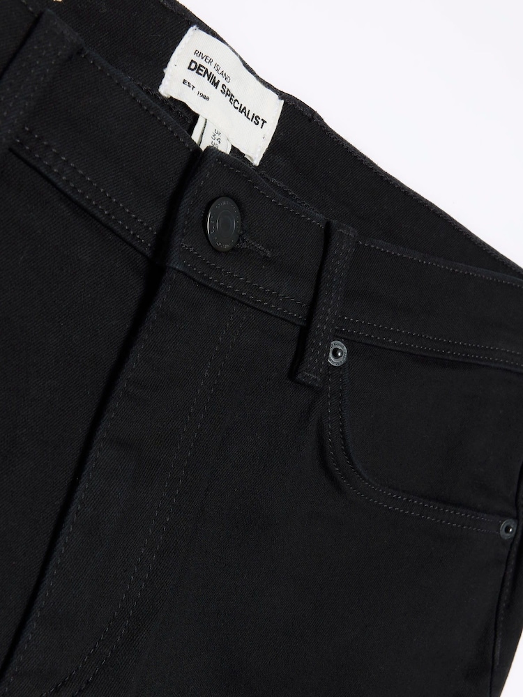 River Island Black Skinny Denim Shorts - Image 5 of 5