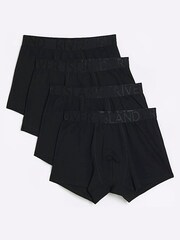 River Island Black Multipack of 4 RI Trunks - Image 1 of 4