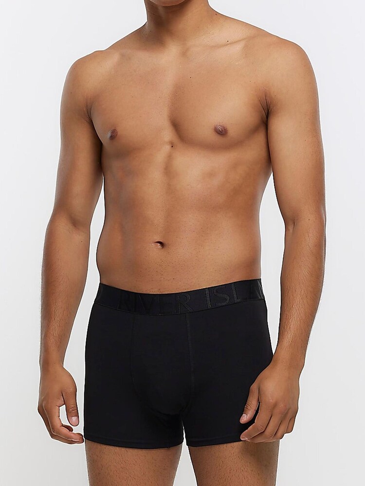 River Island Black Multipack of 4 RI Trunks - Image 2 of 4 River Island Black Multipack of 4 RI Trunks - Image 2 of 4