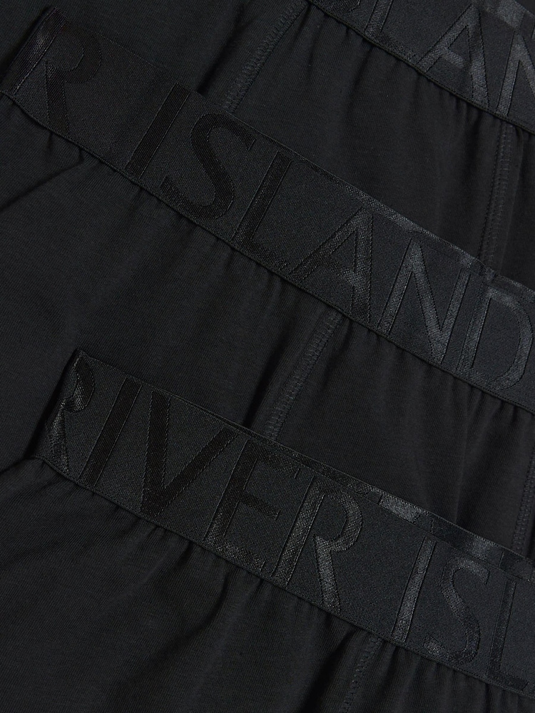 River Island Black Multipack of 4 RI Trunks - Image 4 of 4
