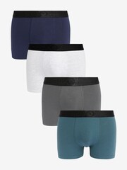 River Island Blue Multipack of 4 RI Trunks - Image 1 of 6