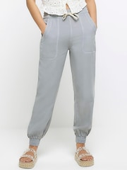 River Island Grey Grey Cuffed Easy Joggers - Image 1 of 6