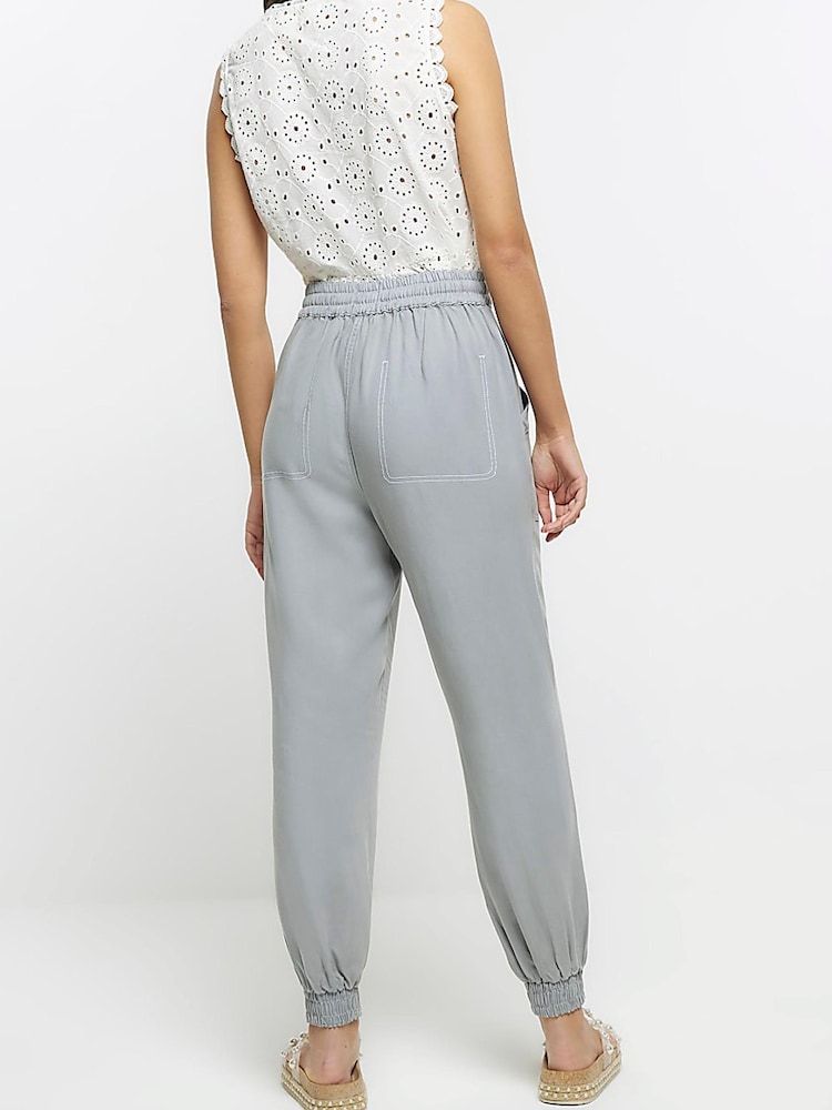 River Island Grey Grey Cuffed Easy Joggers - Image 2 of 6
