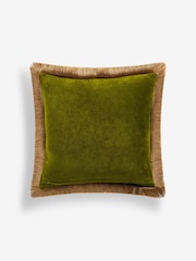 Rockett St George Dreaming Is Free Velvet Fringe Feather Filled Cushion - Image 5 of 6