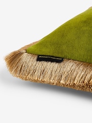 Rockett St George Dreaming Is Free Velvet Fringe Feather Filled Cushion - Image 6 of 7