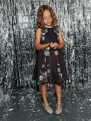 Black Dark Floral Print Scuba (3-16yrs) - Image 1 of 6