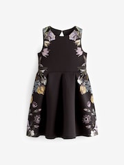 Black Dark Floral Print Scuba (3-16yrs) - Image 5 of 6
