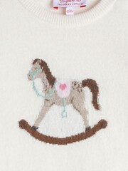 Trotters London White Little Winter White Ria Rocking Horse Jumper - Image 3 of 3