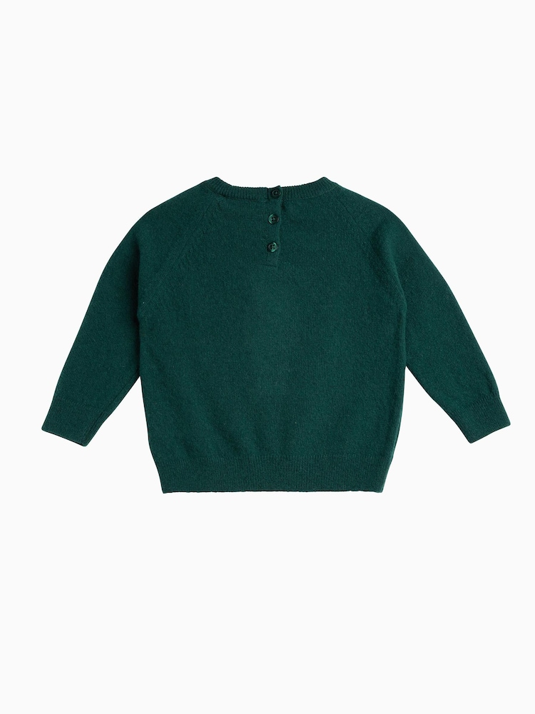 Trotters London Little Green Christmas Nutcracker Jumper - Image 3 of 3
