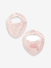 Pink Little Sister Baby Dribble Bibs 2 Pack - Image 1 of 4