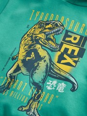 Teal Green Dinosaur Graphic Hoodie (3-16yrs) - Image 6 of 6