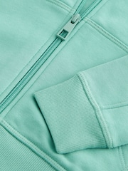 Mineral Green Plain Zip Through Hoodie (3-16yrs) - Image 3 of 3