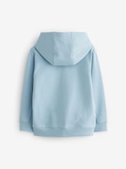 Ice Blue Plain Zip Through Hoodie (3-16yrs) - Image 2 of 3