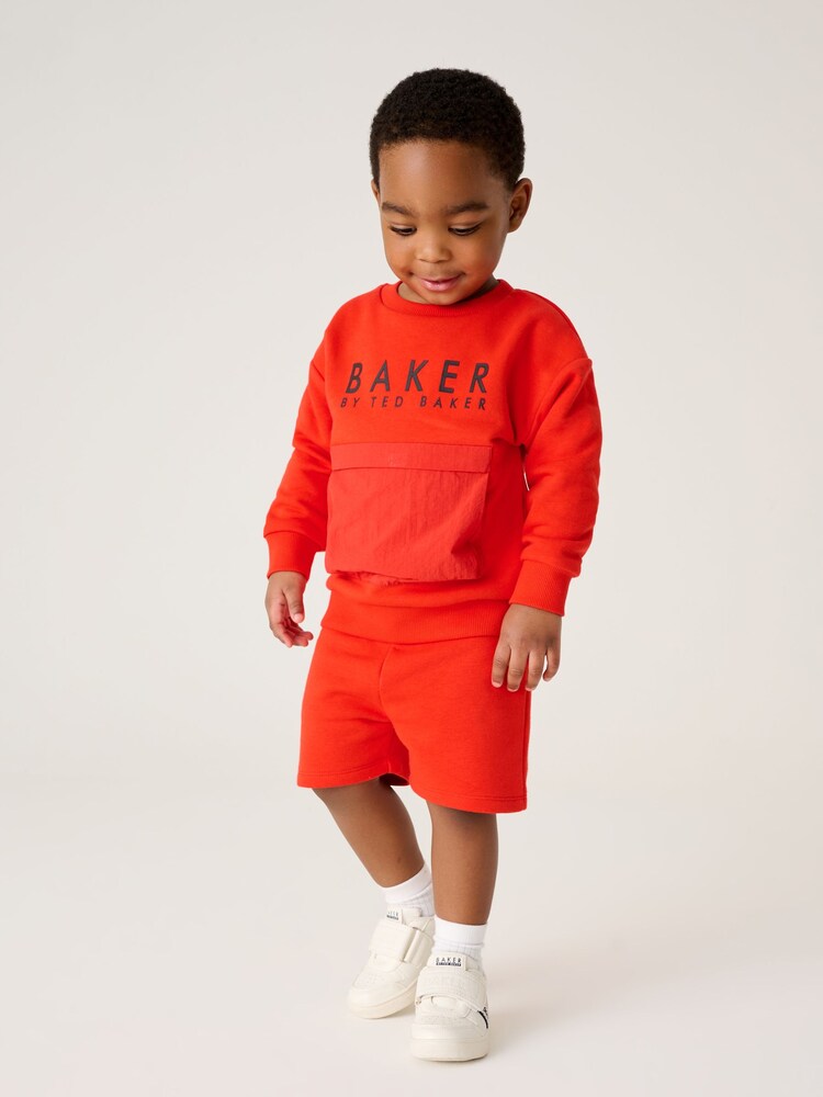 Baker by Ted Baker Red Nylon Sweatshirt and Short Set - Image 1 of 9