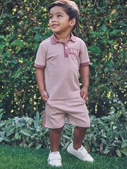 Baker by Ted Baker Textured Polo Shirt and Short Set - Image 1 of 17