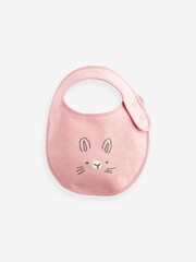 Pink Faces Baby 100% Cotton Bibs 3 Pack - Image 2 of 4