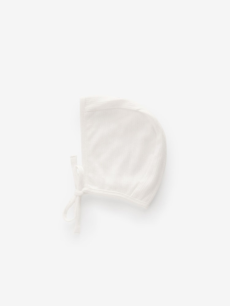 Pink/White Baby Jersey Bonnet 100% Cotton Hats 2 Pack (0-12mths) - Image 2 of 3