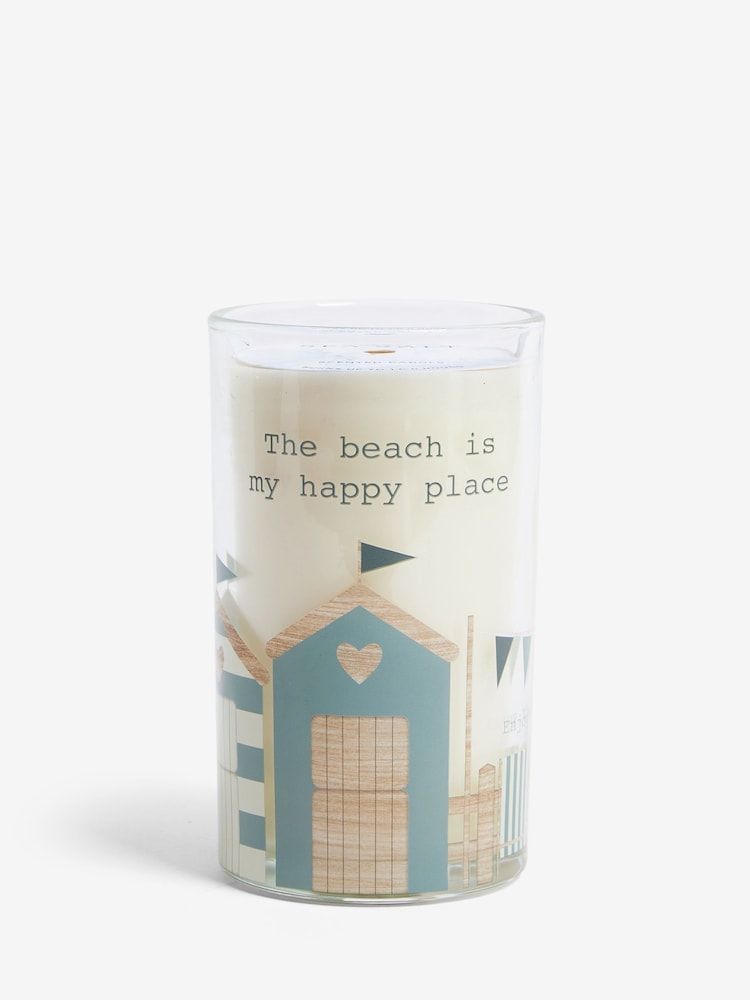 Blue Coastal Sea Salt and Citrus Pillar Scented Candle - Image 2 of 2