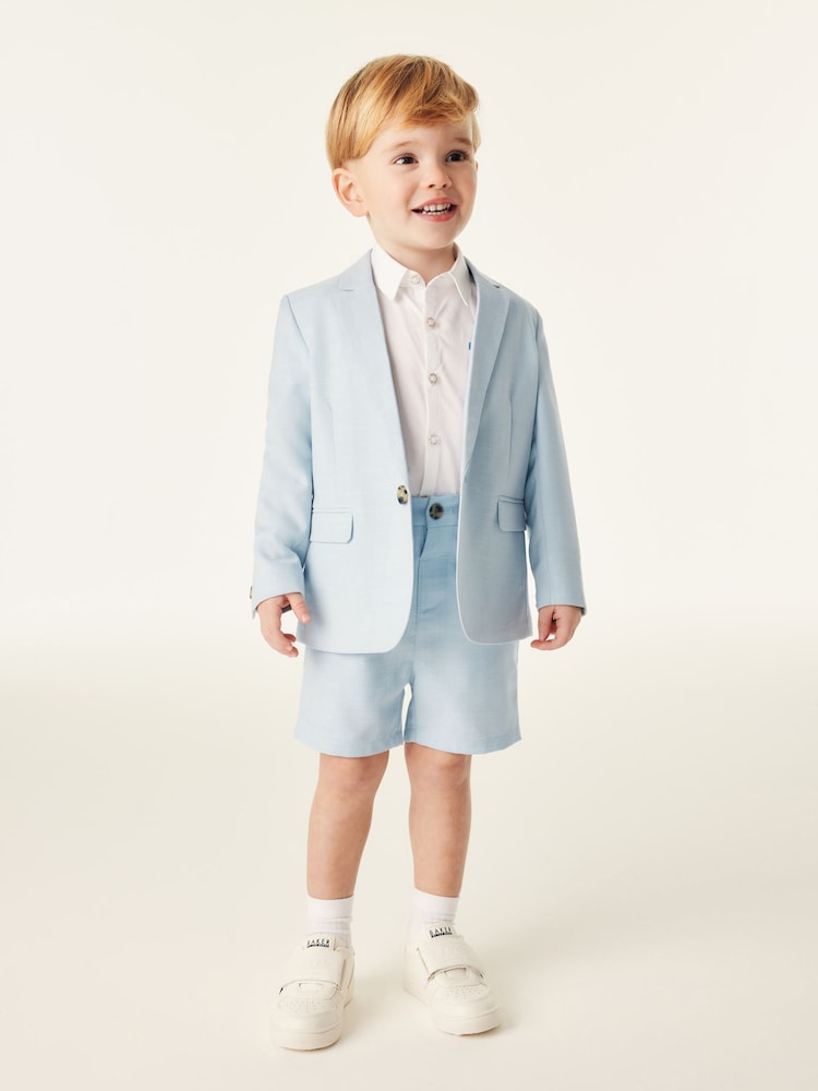 Baker by Ted Baker Blue Suit Jacket, Shirt and Short Set - Image 2 of 8