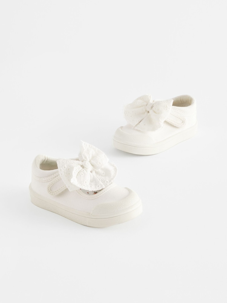 White Standard Fit (F) Machine Washable Mary Jane Shoes - Image 1 of 6