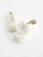 White Standard Fit (F) Machine Washable Mary Jane Shoes - Image 3 of 6