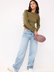 Mid Blue Baggy Wide Leg Jeans - Image 1 of 5