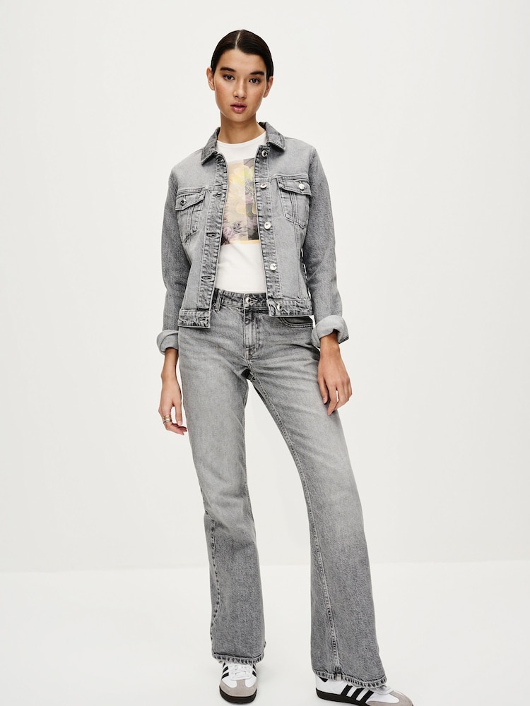 Grey Relaxed Bootcut Jeans - Image 1 of 7