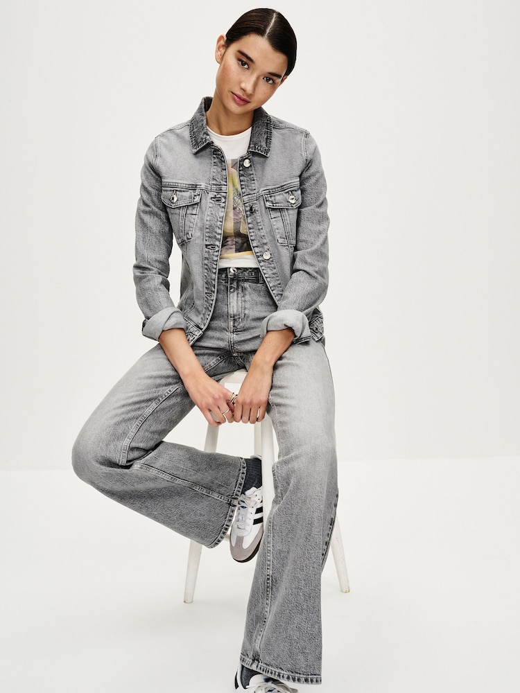 Grey Relaxed Bootcut Jeans - Image 2 of 7