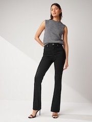 Black Push-Up Bootcut Jeans - Image 1 of 6