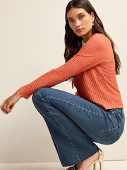 Inky Blue Super Soft Denim Flare Jeans - Image 2 of 7