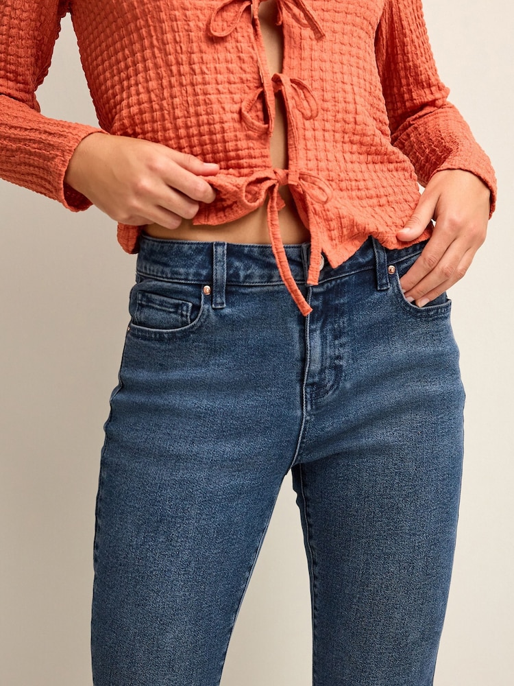 Atramentowy niebieski - Super Soft Denim Flare Jeans - Image 5 of 7