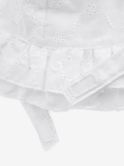 White Broderie Frill Bucket Hat (0mths-2yrs) - Image 2 of 3