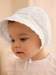 Biały - Occasion Baby Bonnet Hat (0-18mths) - Image 1 of 4