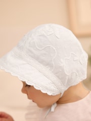 Biały - Occasion Baby Bonnet Hat (0-18mths) - Image 3 of 4