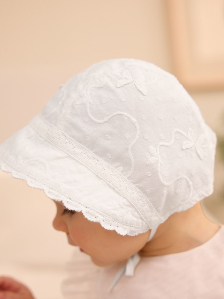 White Occasion Baby Bonnet Hat (0-18mths) - Image 3 of 4