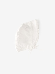 Biały - Occasion Baby Bonnet Hat (0-18mths) - Image 4 of 4