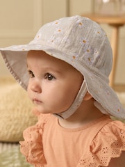 Cream Daisy Baby Wide Brim Bucket Hat (0mths-2yrs) - Image 1 of 4