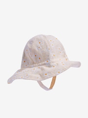 Cream Daisy Baby Wide Brim Bucket Hat (0mths-2yrs) - Image 4 of 4