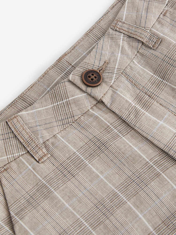 Check Linen Blend Chino Shorts (3-16yrs) - Image 7 of 7