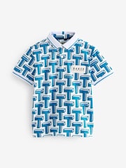 modra - Baker by Ted Baker polo majice s potiskom 100% bombaža - Slika 5 iz 8