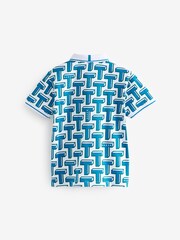 modra - Baker by Ted Baker polo majice s potiskom 100% bombaža - Slika 6 iz 8