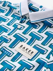 modra - Baker by Ted Baker polo majice s potiskom 100% bombaža - Slika 7 iz 8