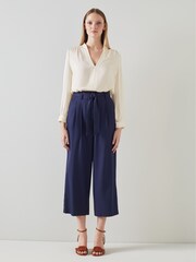 LK Bennett Cream Selina Collarless Blouse - Image 2 of 5