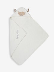 JoJo Maman Bébé Personalised Lamb Hooded Towel - Image 1 of 5