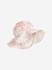 Pink Floral Baby Wide Brim Bucket Hat (0mths-2yrs) - Image 3 of 4