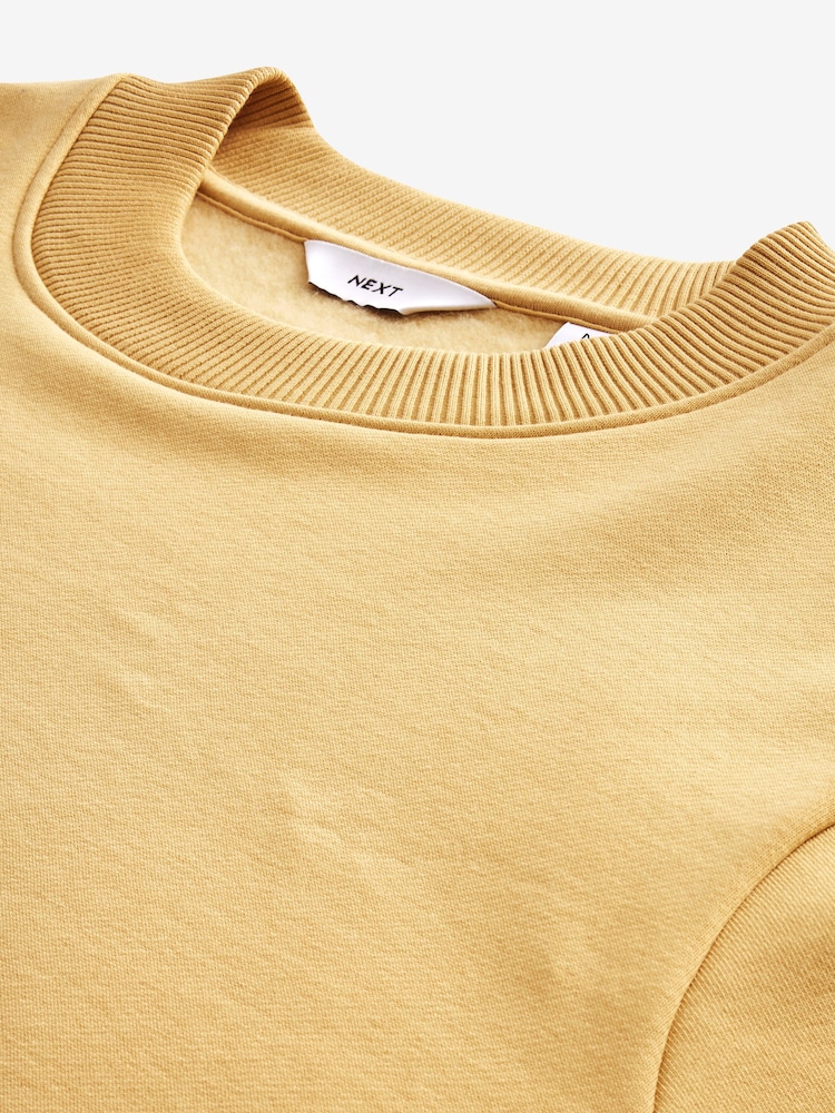 Yellow Regular Fit Jersey Cotton Rich Crew Sweatshirt - Image 7 of 7