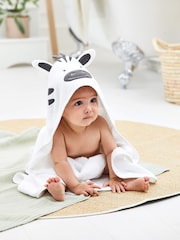 JoJo Maman Bébé Personalised Zebra Hooded Towel - Image 1 of 5