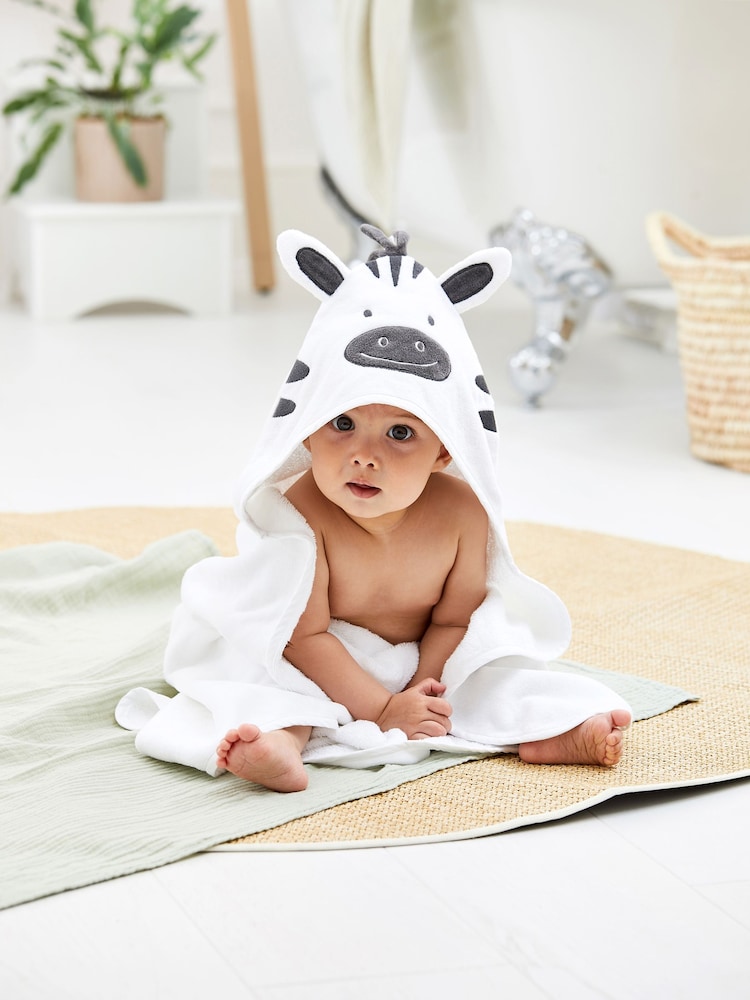 JoJo Maman Bébé Personalised Zebra Hooded Towel - Image 2 of 5